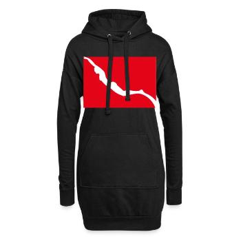 Freitauchflagge mit Mädchen Freediver - Hoodie-Kleid - Schwarz - Vorne