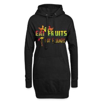 Veganer Spruch - Hoodie-Kleid - Schwarz - Vorne