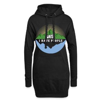 I hate people - Camping Natur Einsamkeit - Hoodie-Kleid - Schwarz - Vorne