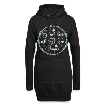 Floristin mit Flower Power - Hoodie-Kleid - Schwarz - Vorne