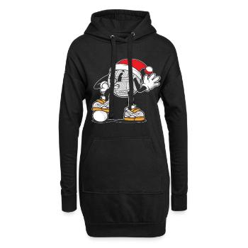 Boule Ball Pétanque Tenue chapeau de Noël Bouler - Sweat-shirt à capuche long Femme - noir - Devant