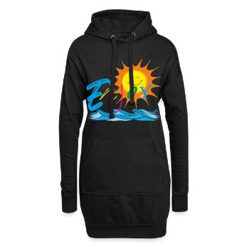 Genießen - Hoodie-Kleid - Schwarz - Vorne