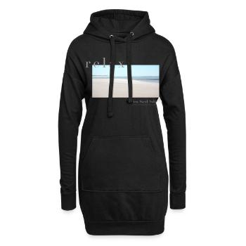 Relax – Sea Sand Salt - Hoodie-Kleid - Schwarz - Vorne