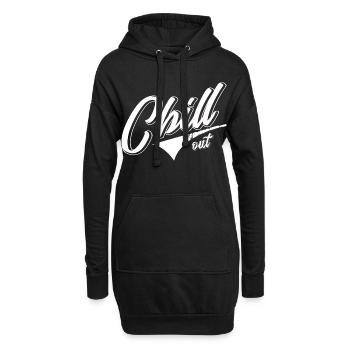 chill chillen kiffer chill mal eltern lehrer chill - Hoodie-Kleid - Schwarz - Vorne
