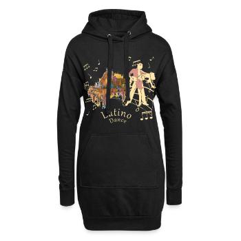 Danseuse latino - Sweat-shirt à capuche long Femme - noir - Devant