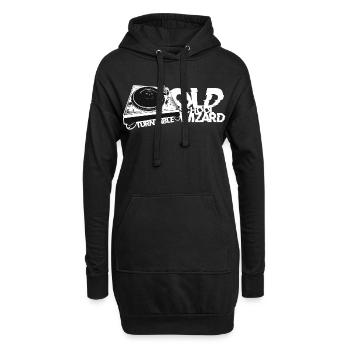 Plattenspieler DJ Old School Wizard - Hoodie-Kleid - Schwarz - Vorne