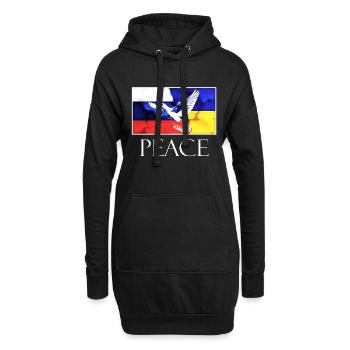 PEACE Russland Ukraine Friedenstaube - Hoodie-Kleid - Schwarz - Vorne