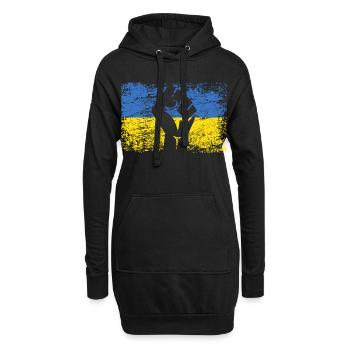 Drapeau De L'Ukraine Ukraine Soutien Ukraininens - Sweat-shirt à capuche long Femme - noir - Devant