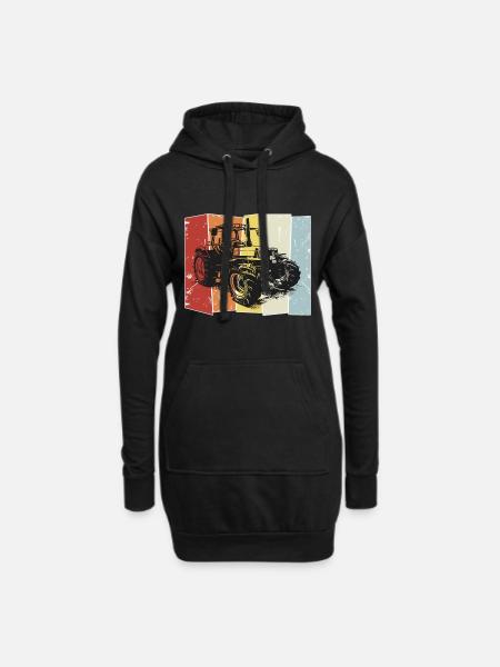 Tractor Deutz retro stijl - Hoodiejurk - zwart
