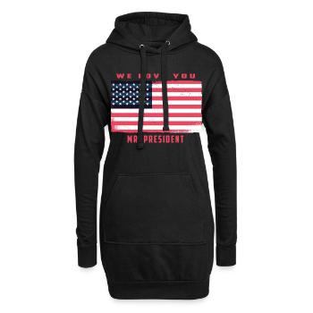 Wir Lieben dich Mr. President - Hoodie-Kleid - Schwarz - Vorne