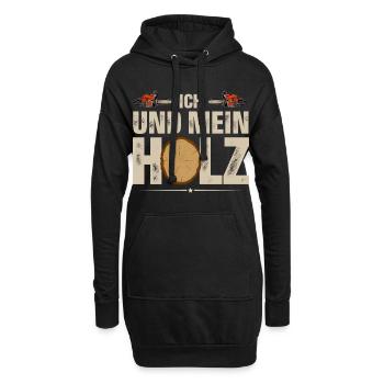 Holzfäller Ich Und Mein Holz - Hoodie-Kleid - Schwarz - Vorne