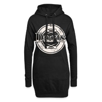 Dart Darten Darts - Hoodie-Kleid - Schwarz - Vorne