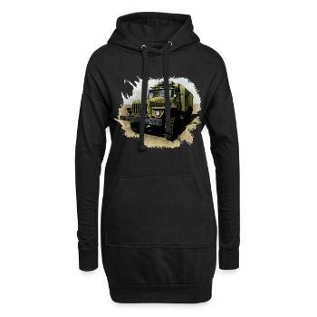 URAL 4320 avec corps de caisson - Sweat-shirt à capuche long Femme - noir - Devant