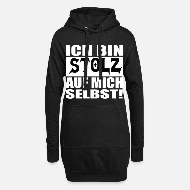 ich bin stolz auf mich selbst - Hoodie-Kleid - Schwarz