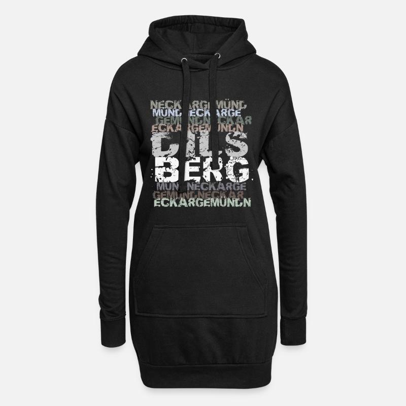 Neckargemünd - Dilsberg - Hoodie-Kleid - Schwarz