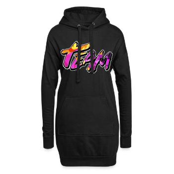 Équipe - Sweat-shirt à capuche long Femme - noir - Devant