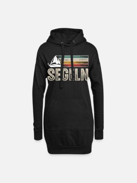 Segeln Segler Segelboot Retro Vintage - Hoodie-Kleid - Schwarz