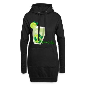 Caipirinha Glas mit Limetten Mint - Hoodie-Kleid - Schwarz - Vorne
