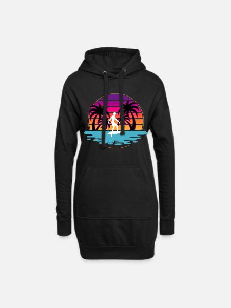 Hydrofoil Surfing Surf Surfer Hydrofoil Surfen - Hoodie-Kleid - Schwarz