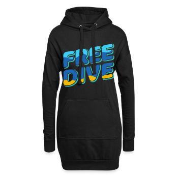 Freedive - One Breath Diving - Freediving World - Hoodie-Kleid - Schwarz - Vorne