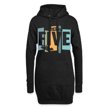 Fünf Jahre alt - Hoodie-Kleid - Schwarz - Vorne