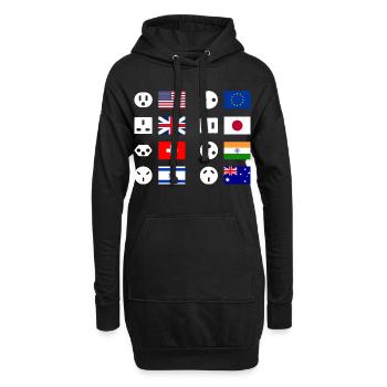 Vue d’ensemble du pays Des types de fiches - Sweat-shirt à capuche long Femme - noir - Devant