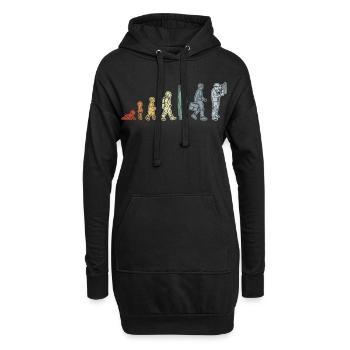 Elektriker Lebenszyklus - Hoodie-Kleid - Schwarz - Vorne