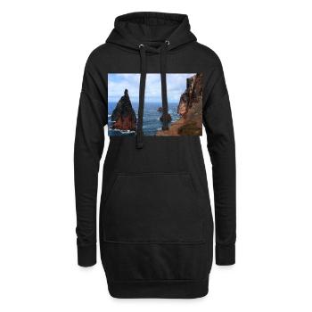 Affiche Madère Portugal - Sweat-shirt à capuche long Femme - noir - Devant