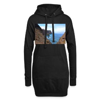 Affiche Madère Portugal - Sweat-shirt à capuche long Femme - noir - Devant