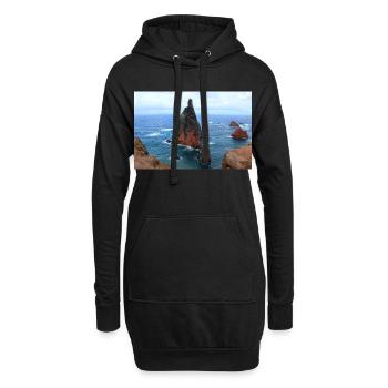 Affiche Madère Portugal - Sweat-shirt à capuche long Femme - noir - Devant