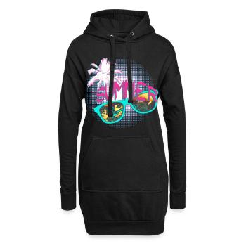 Sonnenbrille Palme Sommer Party pink mint - Hoodie-Kleid - Schwarz - Vorne