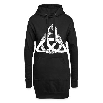 Weiße Schlangen und keltisches Symbol - Hoodie-Kleid - Schwarz - Vorne