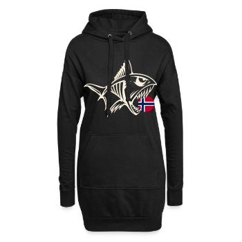 Norwegen Angeln Angler Angeltour - Hoodie-Kleid - Schwarz - Vorne