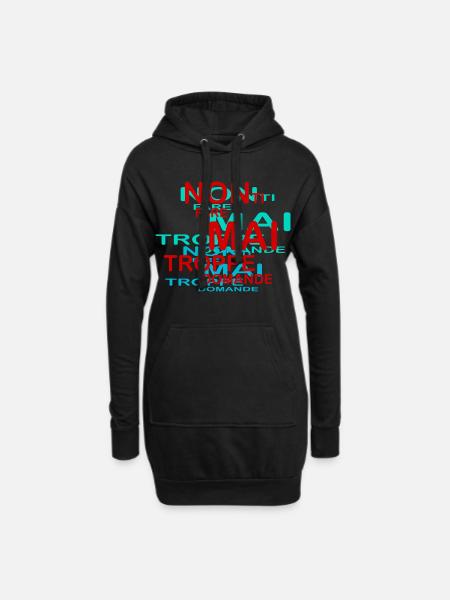 toomanyquestions - Hoodie Dress - black