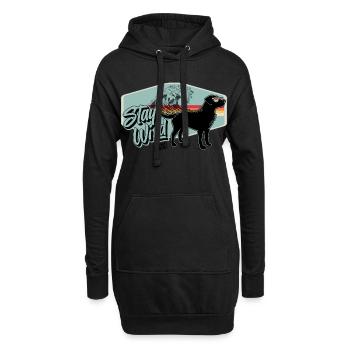 Stay Wild Dog Retro Surf - Sweat-shirt à capuche long Femme - noir - Devant