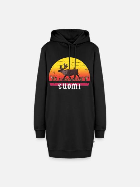 Finnland Urlaub - Hoodie-Kleid - Schwarz