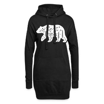 Ours blanc totem de la nature - Sweat-shirt à capuche long Femme - noir - Devant