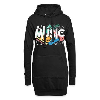 Style graffiti musical – Ambiances sonores colorées - Sweat-shirt à capuche long Femme - noir - Devant
