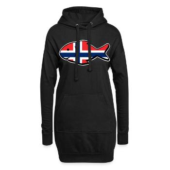 Norvège Pêche Pêche à la ligne Pêche - Sweat-shirt à capuche long Femme - noir - Devant