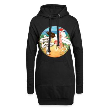 Weihnachtsmann macht Urlaub - Hoodie-Kleid - Schwarz - Vorne