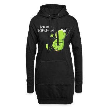 Ich Geh Schaukeln Frosch - Hoodie-Kleid - Schwarz - Vorne