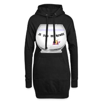 Poisson - Sweat-shirt à capuche long Femme - noir - Devant