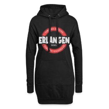 Erlangen Deutschland Stadt Skyline Heimat Liebe - Hoodie-Kleid - Schwarz - Vorne