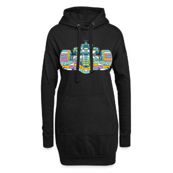 Rennauto Bunt - Hoodie-Kleid - Schwarz - Vorne