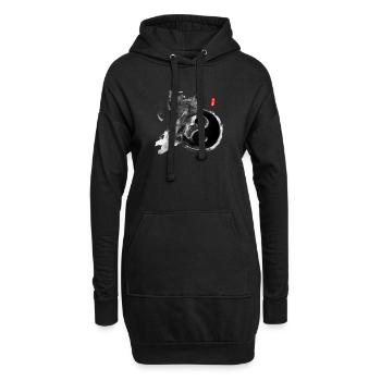 Chinesischer Drache mit Yin und Yang Symbol - Hoodie-Kleid - Schwarz - Vorne
