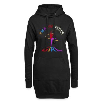 Je suis une fille de gymnastique - Sweat-shirt à capuche long Femme - noir - Devant