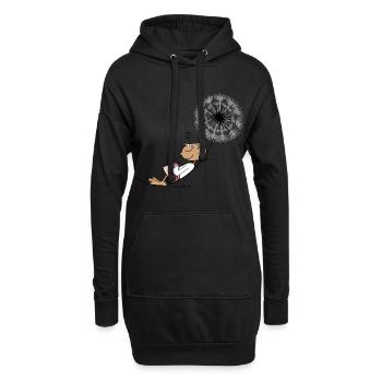 Leichtigkeit - Hoodie-Kleid - Schwarz - Vorne