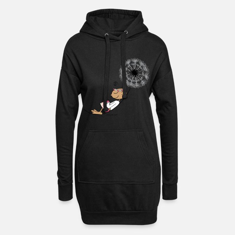 Leichtigkeit - Hoodie-Kleid - Schwarz