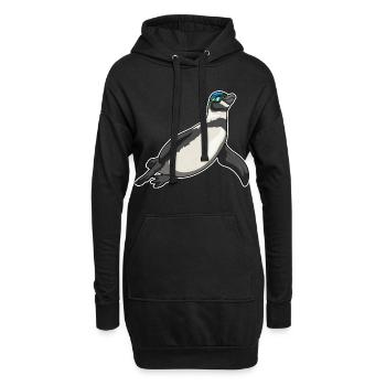 Pinguin Schwimmen Schwimmbrille Sommer - Hoodie-Kleid - Schwarz - Vorne