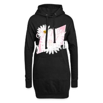 Schön und natürlich Margeriten Blumen rosa - Hoodie-Kleid - Schwarz - Vorne